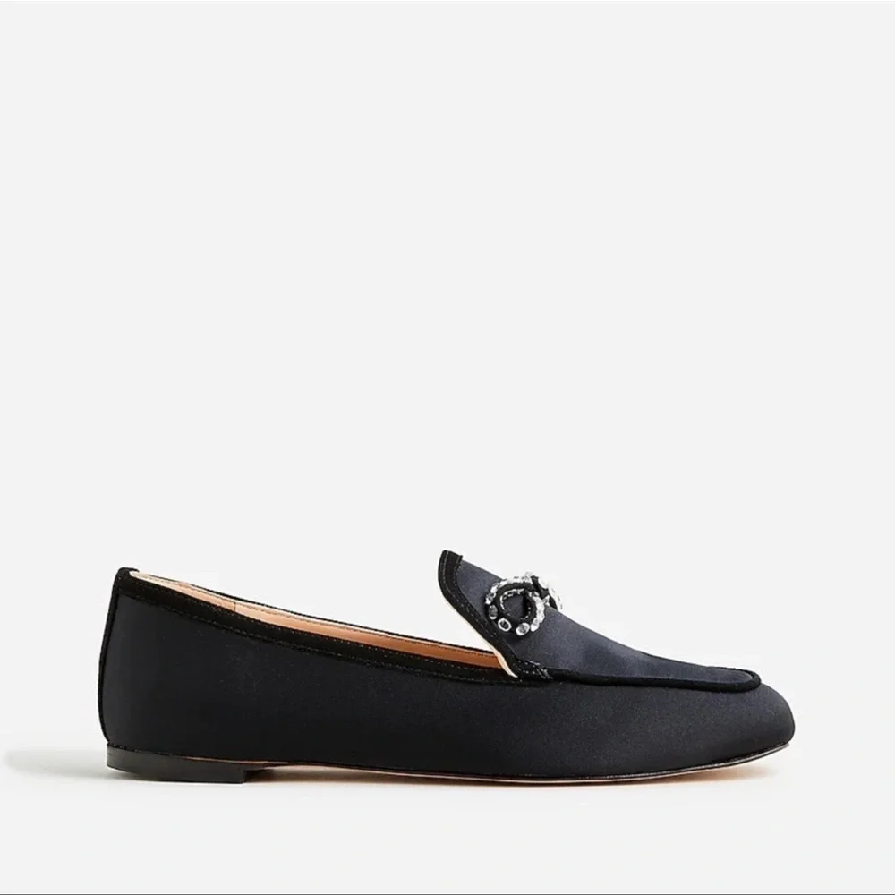 J. CREW Marie bow loafers in satin Size 8.5 New